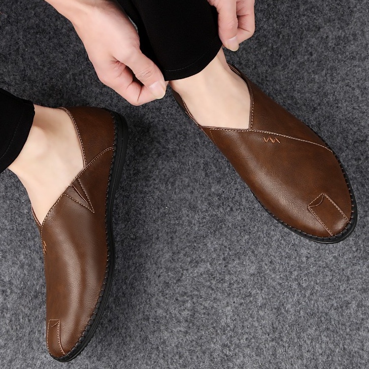 Giày lười da thật thời trang cho nam size 38~46