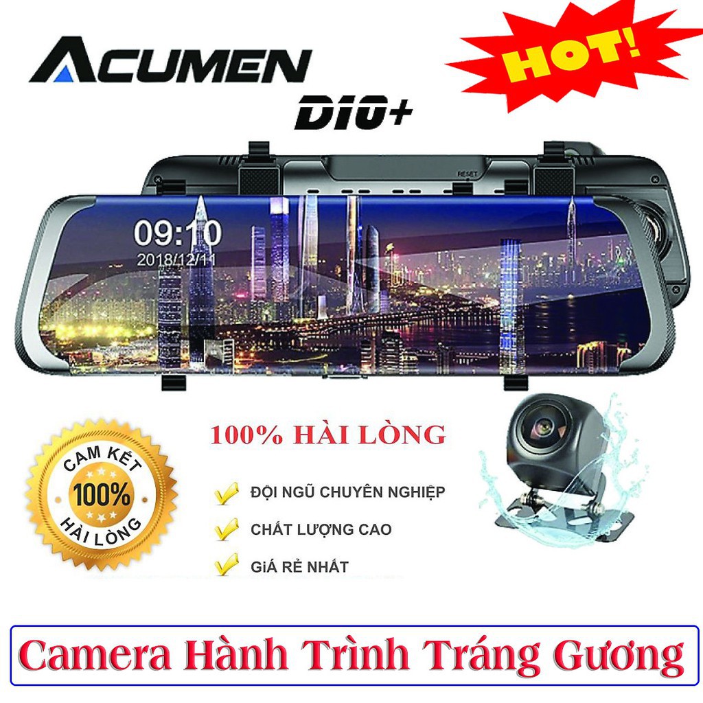 Camera Hành Trình Ô Tô Acumen D10+ Camera Hành Trình Gương Ghi Hình Trước Sau Full HD Camera Giám Sát Kèm Thẻ Nhớ 32GB | BigBuy360 - bigbuy360.vn