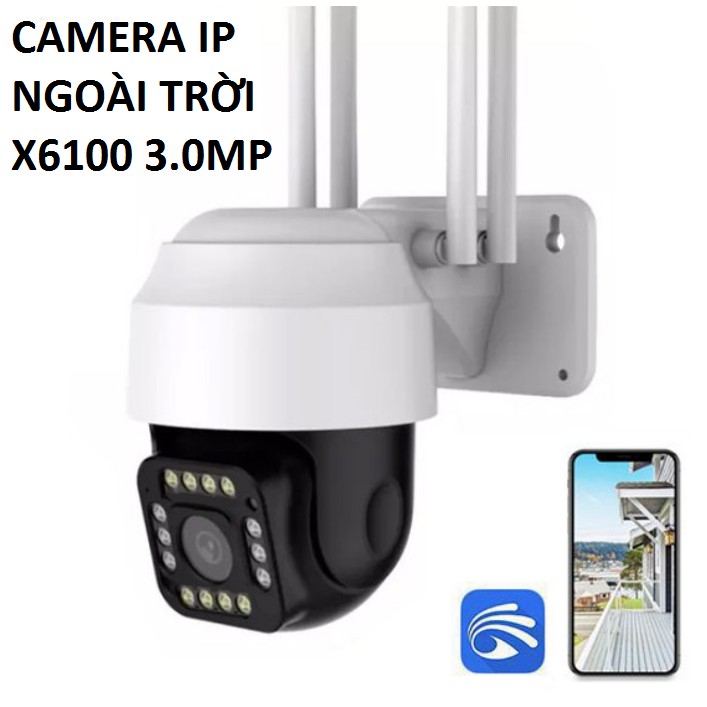 [Mã SKAMA07 giảm 8% đơn 250k]Camera IP Wifi ngoài trời dùng app Yoosee X6100 siêu sắc nét 3.0Mp 14 Led Quay màu ban đêm