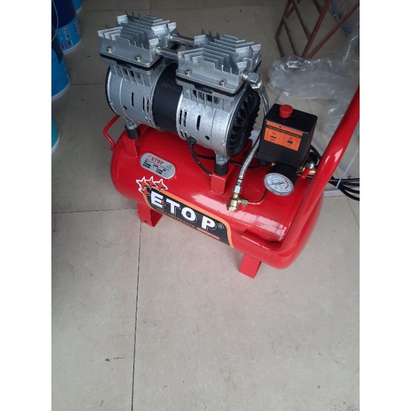 Máy nén khí Etop sạch 9l chống ồn, tặng kèm dây hơi, súng xì, đầu bơm xe