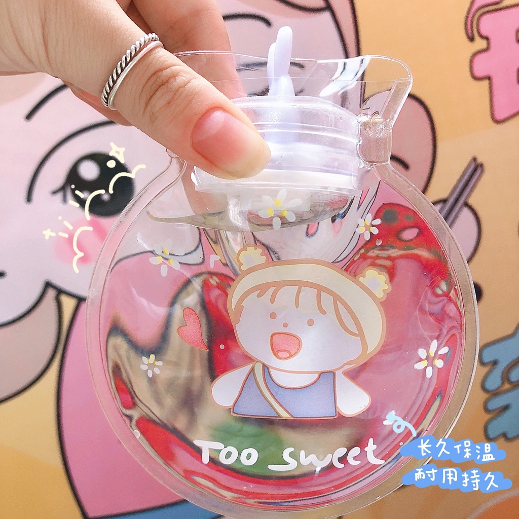 Túi Chườm Nóng Bằng Pvc Trong Suốt Họa Tiết Hoạt Hình Dễ Thương