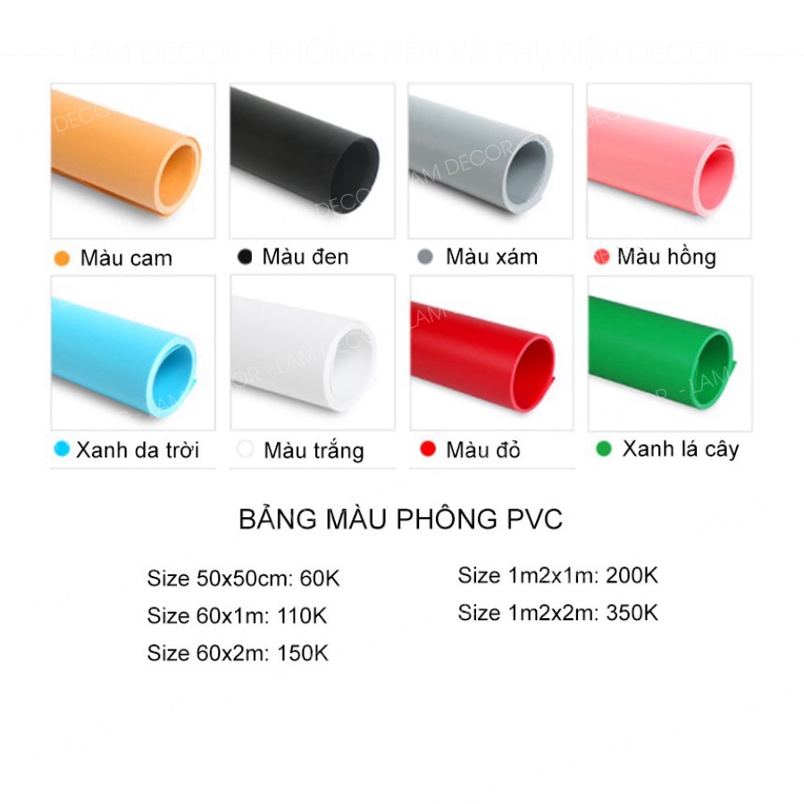 Nền PVC Size To size 1m2x2m để chụp quần áo