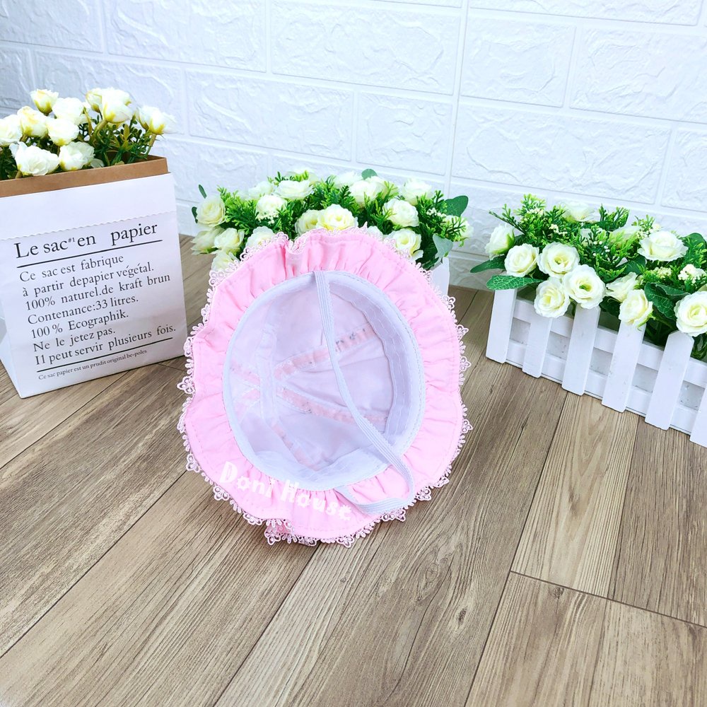 [Bé 0-9 tháng] Nón Tai Bèo Mũ Vành tròn Cho Bé Gái Sơ Sinh Từ 0 Đến 9 Tháng Màu Hồng Xinh NVT10 - Doni House