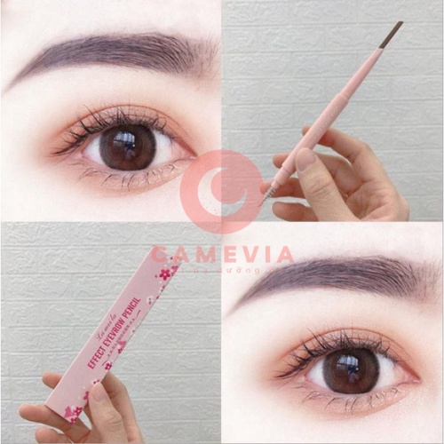 Chì Kẻ Mày Hàn Quốc Vỏ Hồng 2 Đầu Siêu Mịn Không Thấm Nước Lâu Trôi Lameila Innisfree Eyebrown Km14 Camevia