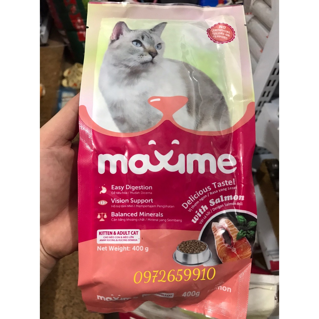 [Mã PET50K giảm Giảm 10% - Tối đa 50K đơn từ 250K] THỨC ĂN CHO MÈO MỌI LỨA TUỔI MAXIME GÓI 400G