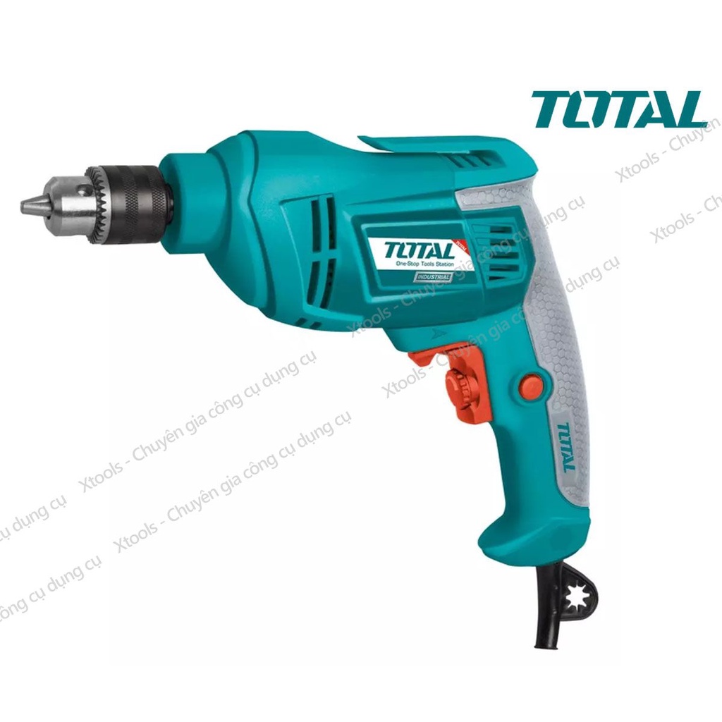 Máy khoan cầm tay TOTAL TD4506E công suất 450w, tốc độ 3200rpm, đầu khoan 6.5mm, khả năng khoan sắt 6mm, khoan gỗ 20mm,