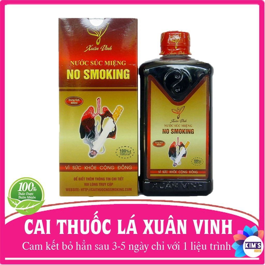 [Freeship] Nước Súc Miệng Cai Thuốc Lá No Smoking Xuân Vinh 400ml chính hãng hiệu quả sau 3-5 n gày sử dụng