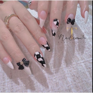 Nailbox thạch hồng đen trắng tiểu thư