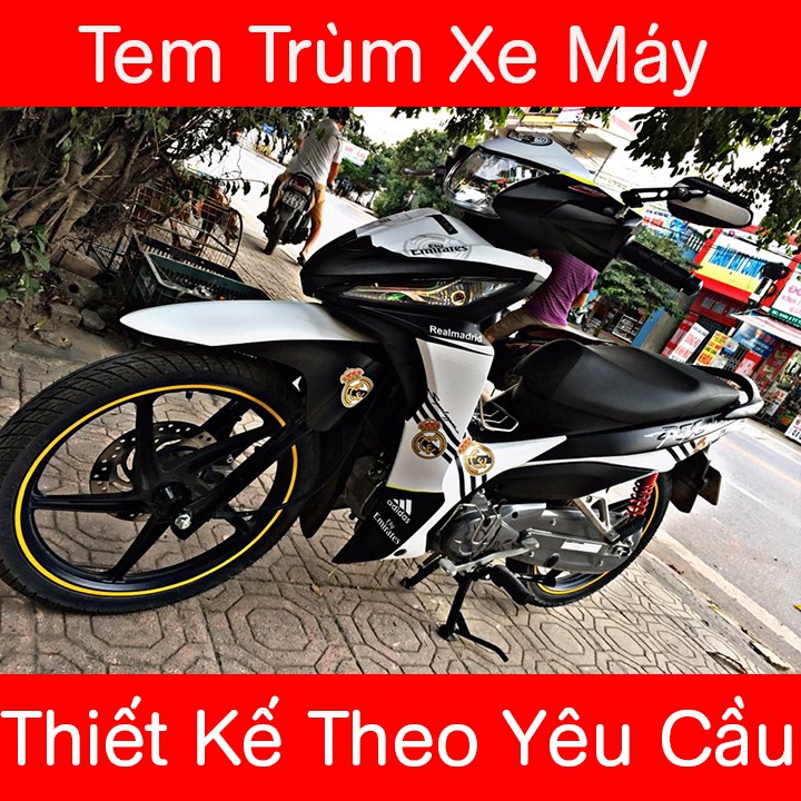 Tem Trùm Wave Trắng RSX Đen Nhám Real