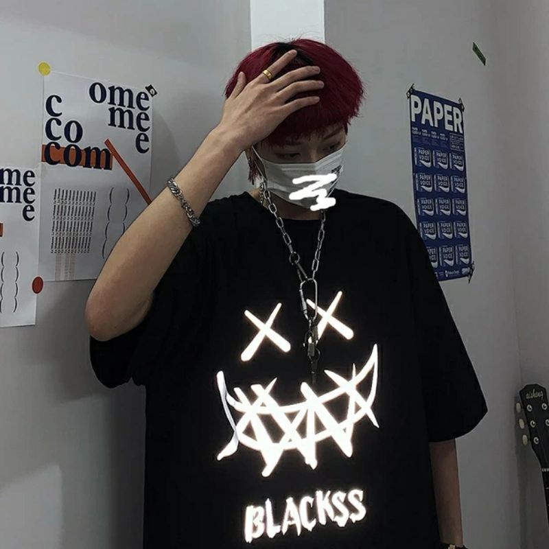 Áo Thun Tay Lỡ Phản Quang Cực Chất Form Rộng Unisex Ulzzang