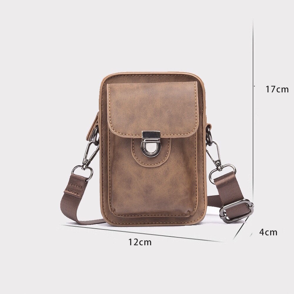 Túi Da Đeo Chéo Mini Kiểu Dáng Nhỏ Gọn Cho Nam Nữ, Chất Liệu Da PU Cao Cấp, Ngăn Đựng Điện Thoại tiện lợi | BigBuy360 - bigbuy360.vn