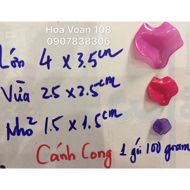 Cánh hoa size nhỏ.