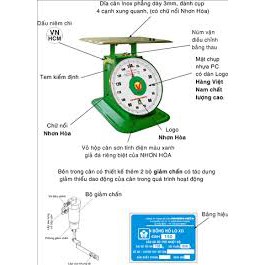 Cân đồng hồ Nhơn Hòa 5Kg-10Kg-15Kg-20kg-30kg-60Kg-hàng chính hãng