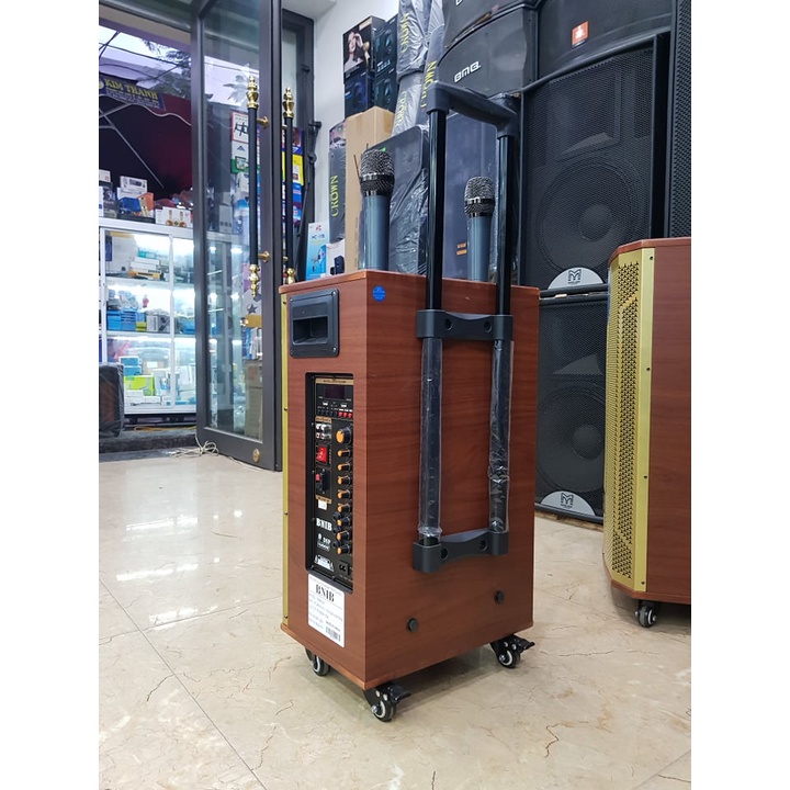 Loa kéo Karaoke Bluetooth BNIB 1299Plus: Bass 30, Thiết kế 3 loa, Công suất 350W. Có chống hú. Có 2 Micro không dây