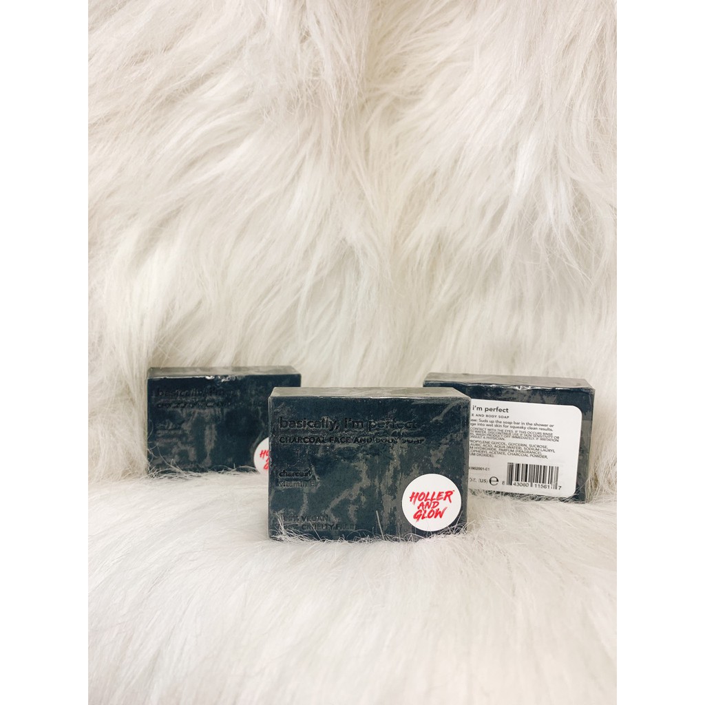 Xà Bông Tắm Cao Cấp Holler And Glow 100% Vegan Charcoal Face &amp; Body Soap 100g