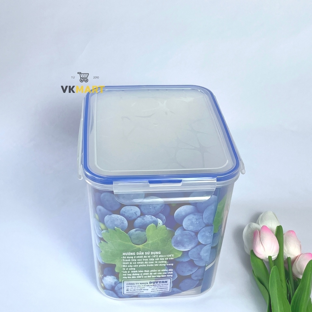 Hộp nhựa đựng thực phẩm chữ nhật Duy Tân có nắp khóa, sử dụng đươc trong lò vi sóng, size to
