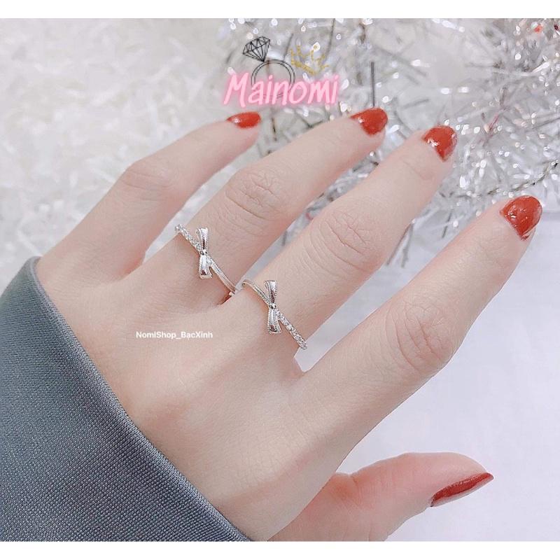 Nhẫn nơ bạc ta xinh xắn mới lạ, tinh tế đầy độc đáo mới ra mắt tại Mainomi Shop Bạc Xinh