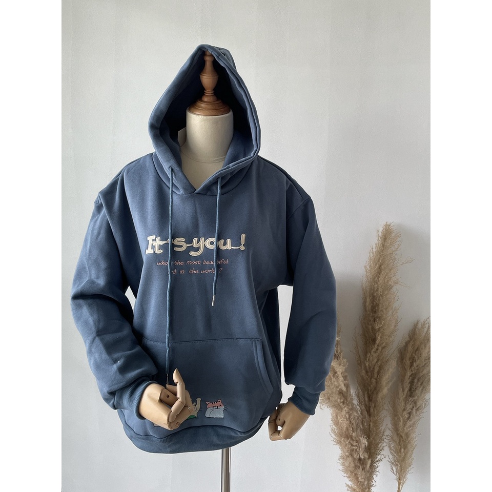 Áo Nỉ Hoodie Form Rộng Tay Phồng Có Mũ CHất Nỉ Cotton Trần Bông Hàng Quảng Châu Kiểu 2 | Smide Clothing