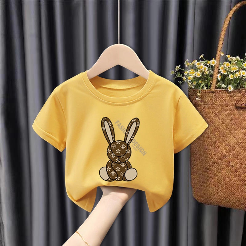 Áo thun trẻ em💖Áo cotton mát mịn họa tiết hoạt hình Thỏ Gu Xì xinh xắn dễ thương cho bé trai và bé gái, Hình in sắc nét