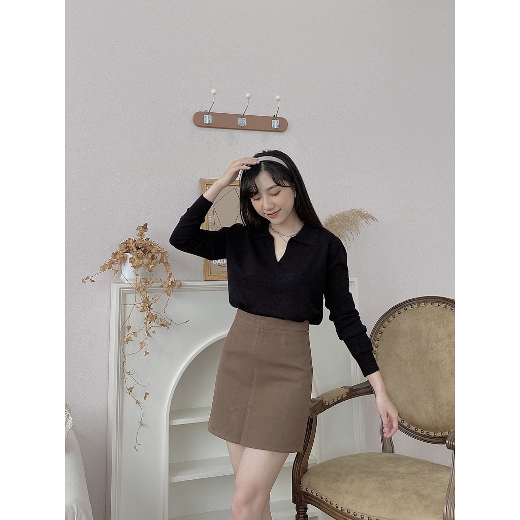 ÁO LEN CỔ V TRƠN DÀI TAY | BigBuy360 - bigbuy360.vn