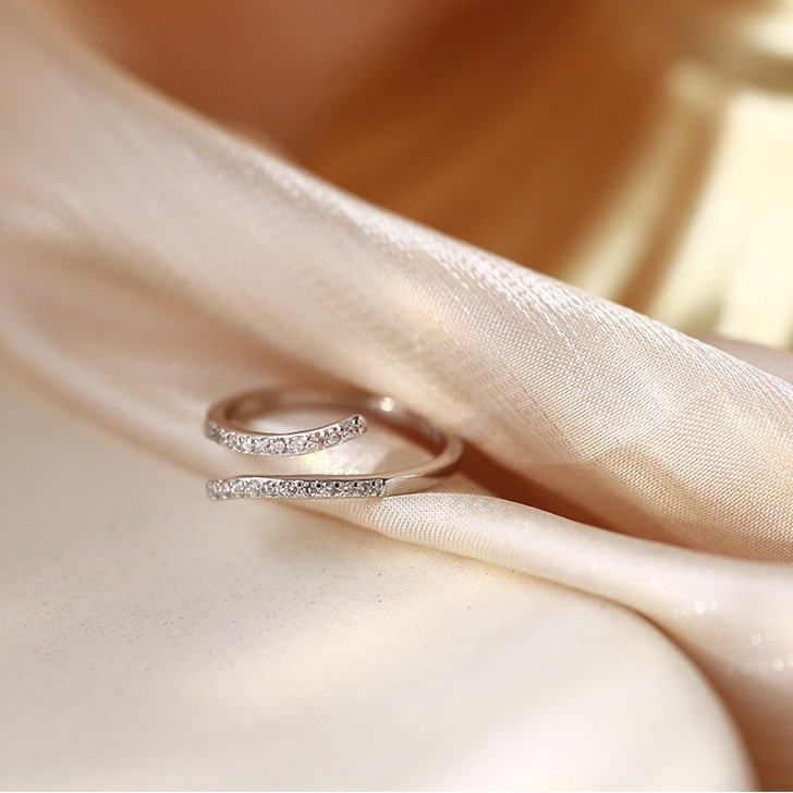 Nhẫn nữ mạ bạc 925 cao cấp thiết kế hàn quốc free size dễ điều chỉnh trang sức CINLA N003