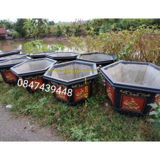 Khuôn chậu cây cảnh chất liệu nhựa ABS 6 cạnh rộng 60 cao 45 cm