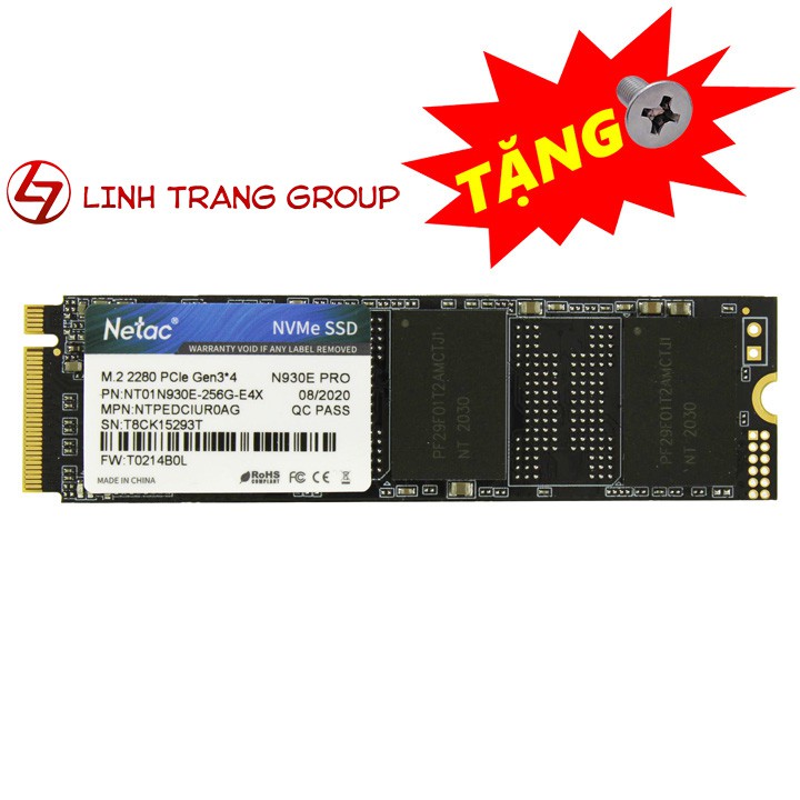 Ổ cứng SSD M.2 PCIe NVMe Netac N930E Pro 128GB 256GB - bảo hành 3 năm - SD67 SD71