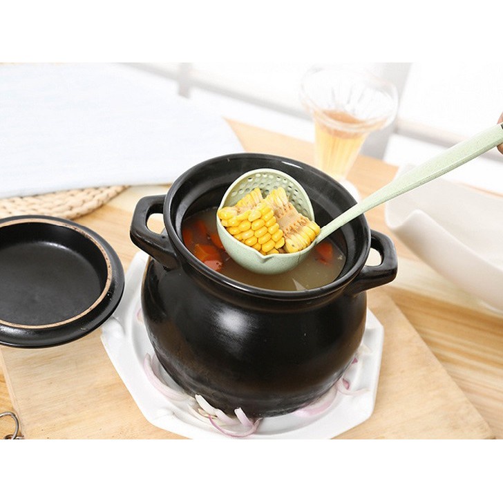 Muôi Muỗng Thìa Múc Canh Lúa Mạch Có Lỗ 2 trong 1