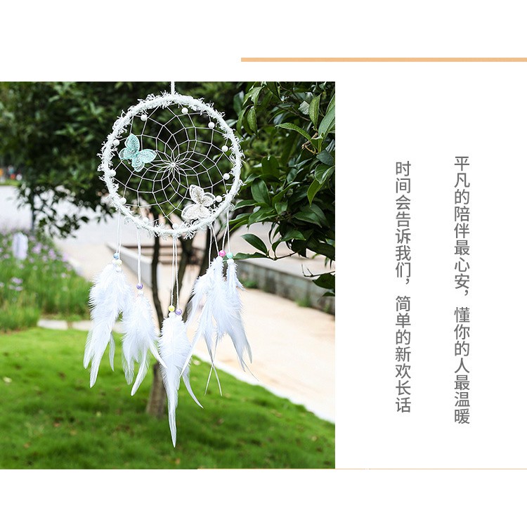 Dreamcatcher trang trí vòng giấc mơ treo tường màu trắng M19