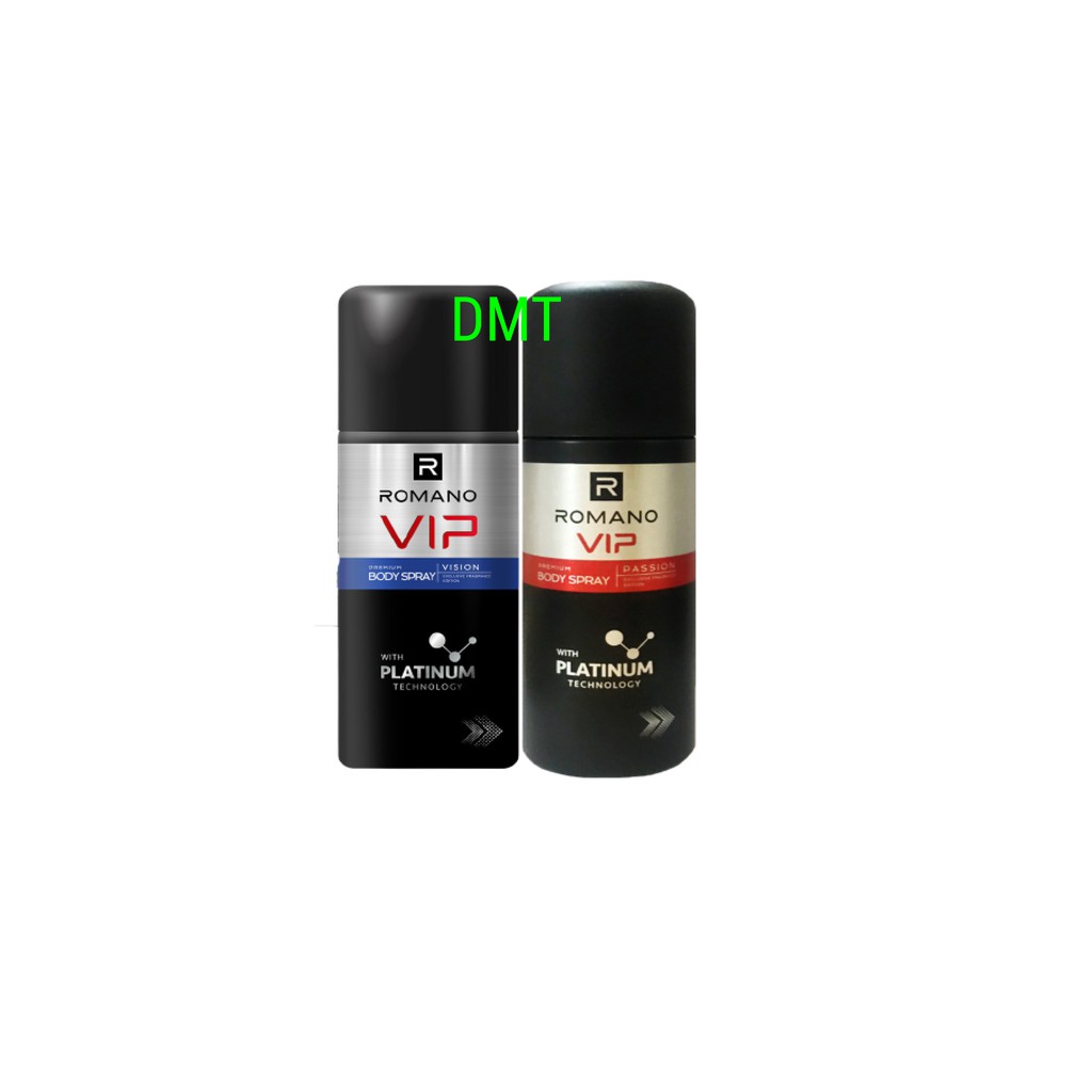 COMBO XỊT KHỬ MÙI ROMANO VIP VISION VÀ PASSION (150ml x 2)