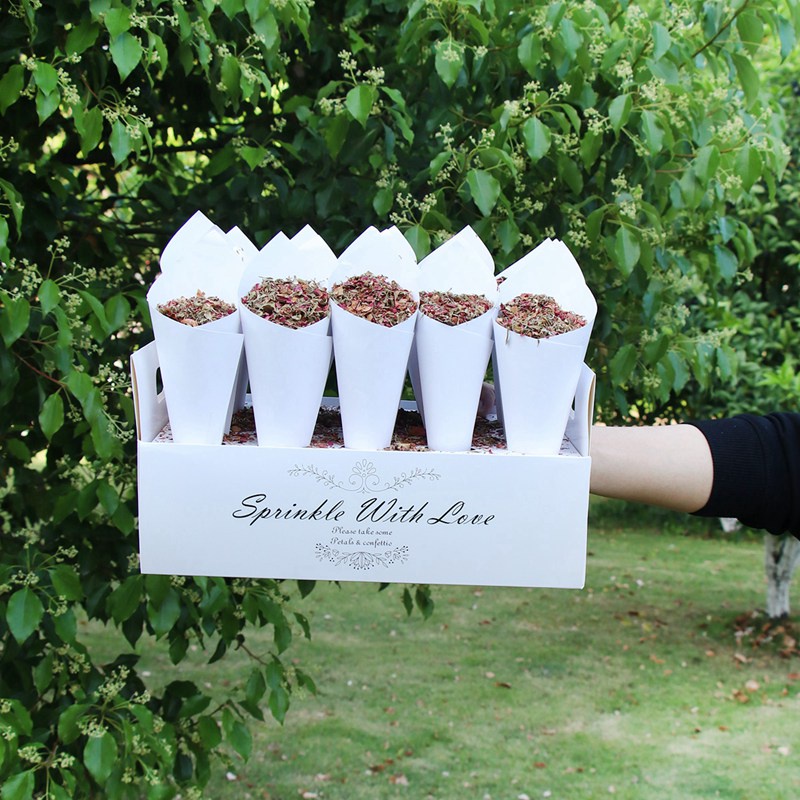 Giá Đỡ Giấy Hình Nón Bằng Giấy Mộc Mạc Dùng Trang Trí Tiệc Cưới