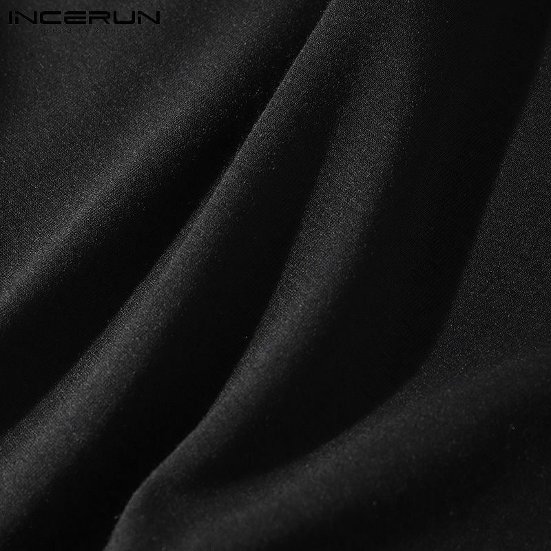 Áo thun nam INCERUN không tay đơn giản cổ tròn màu trơn thời trang