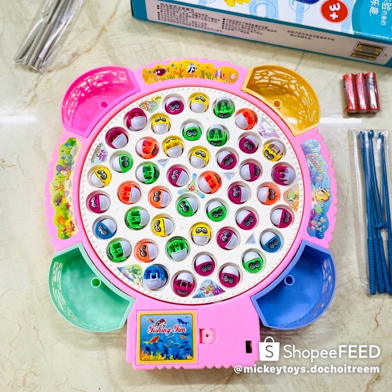 Bộ đồ chơi câu cá 45 con đĩa xoay có nhạc fishing - tặng kèm pin