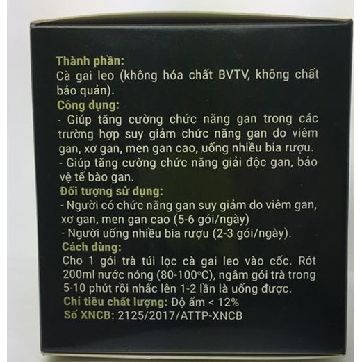 Trà túi lọc cà gai leo giải độc mát gan - 100% Sản phẩm hữu cơ (Hộp 250g)