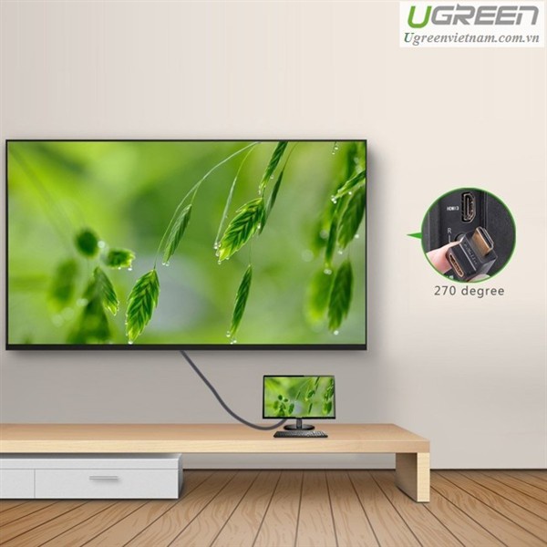 Đầu nối HDMI vuông góc 90 độ Ugreen 20110  (bẻ lên)