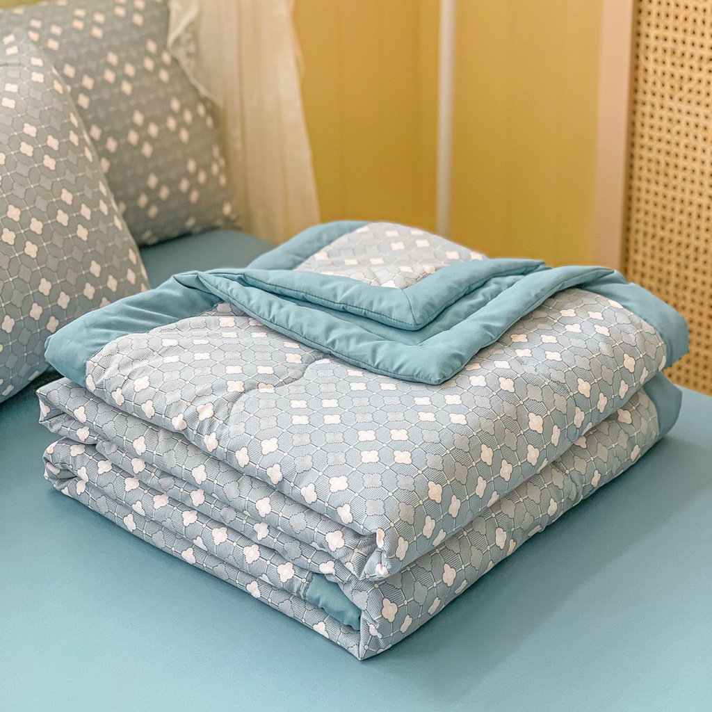 Sét cotton đũi họa tiết chăn hè trần cực hót, ga gối đũi cotton kèm vỏ ôm cùng mầu  _TN1