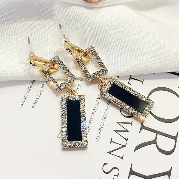 Bông Tai Mạ Bạc 925 Đính Kim Cương Lấp Lánh