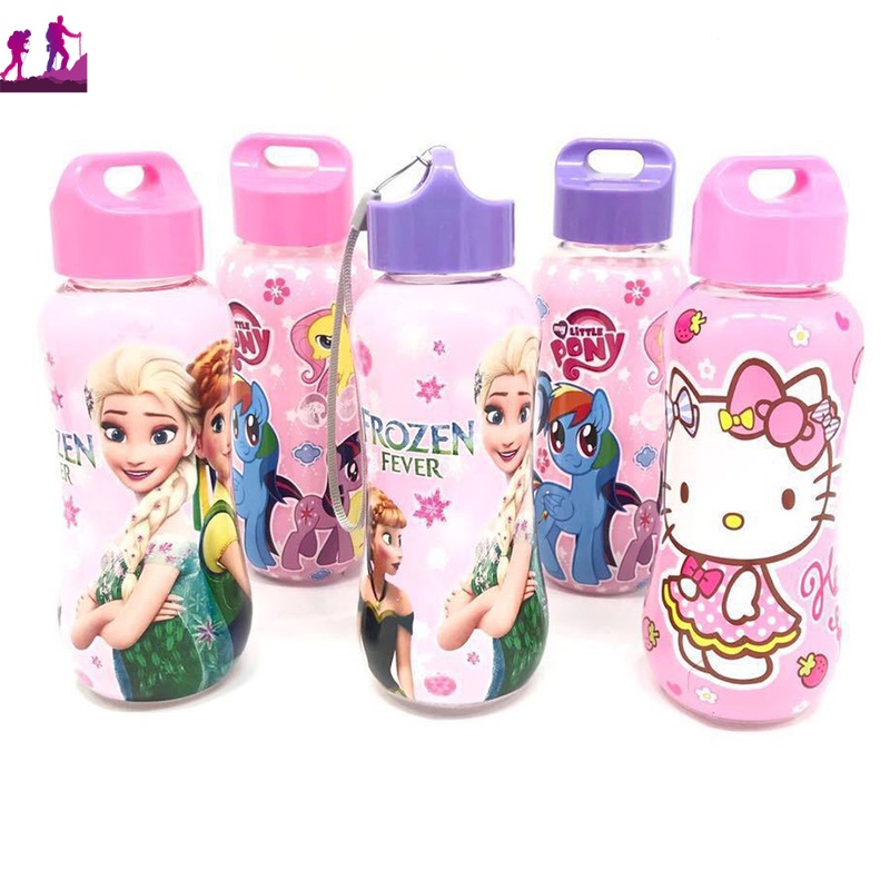 Bình Nước 350ml In Họa Tiết Hoạt Hình Disney Có Dây Đeo Vai Cho Trẻ Em