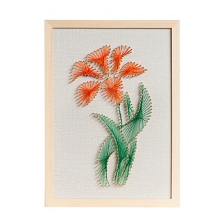Tranh Chỉ Đinh - Tranh Dây - Hoa ly cam 30 x 42 cm