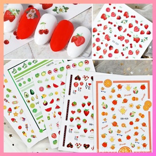 Sticker quả bơ,quả đào,quả dâu dán móng tay