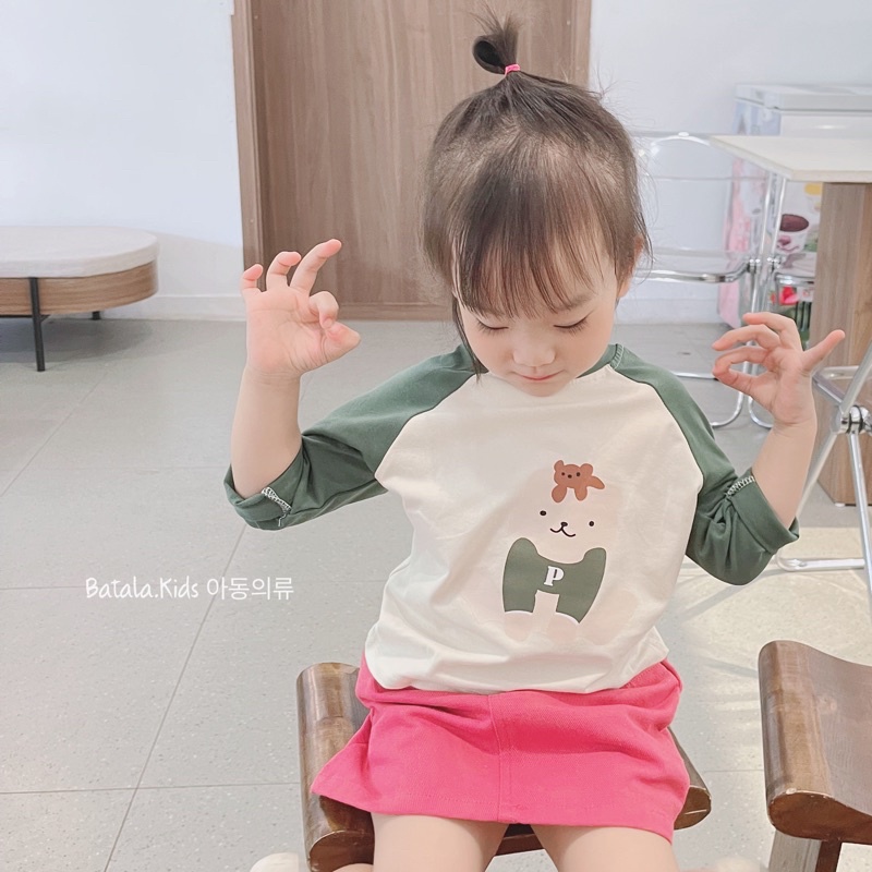 Áo thun dài tay bé trai bé gái Batala kids áo phông thu đông cotton dáng Hàn cho bé từ 10-25kg