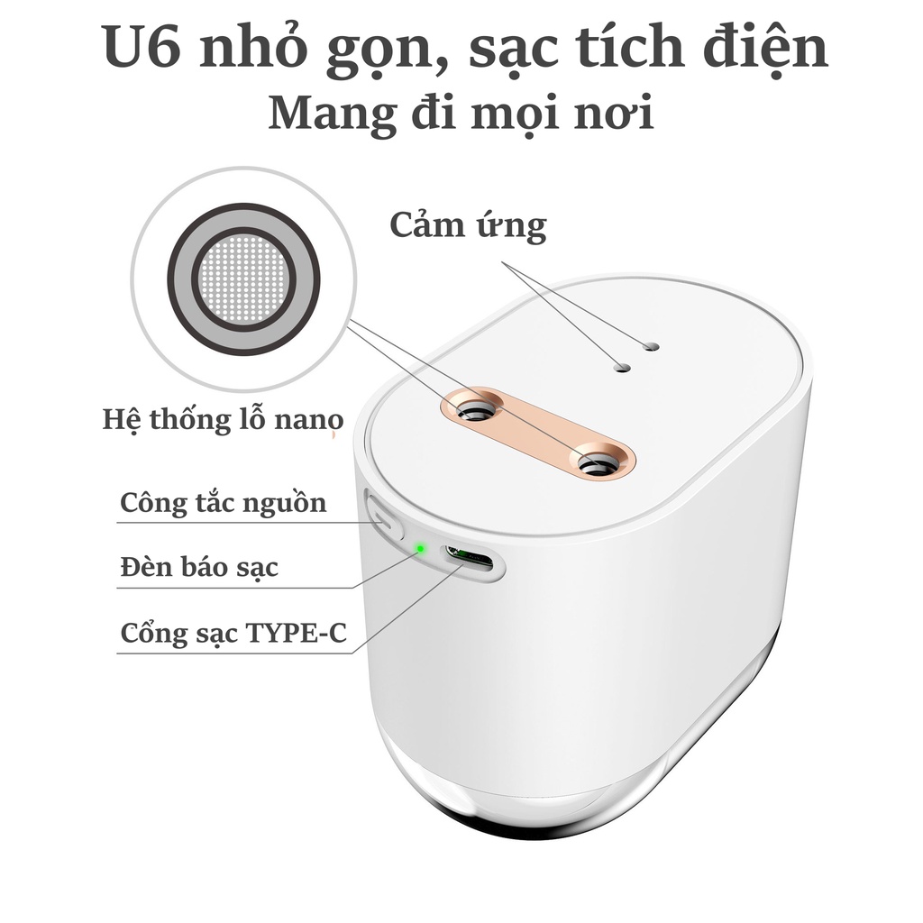 Máy khử khuẩn cảm ứng tự động sạc Usb sử dụng cồn tiện lợi Daite U6