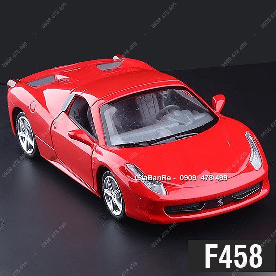 Xe Mô Hình Sắt Siêu Xe Ferrari 458 Tỉ Lệ 1/32 - Miniauto - Đỏ - 9681