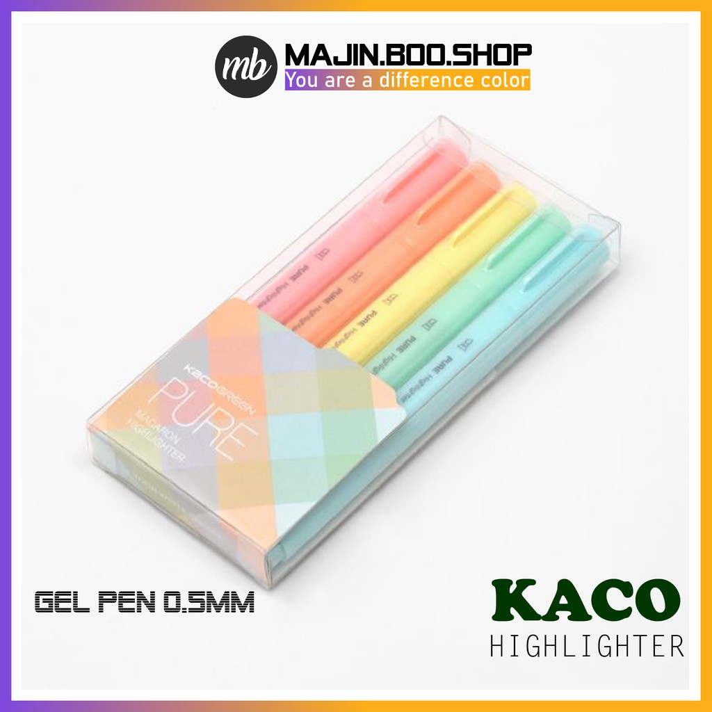 [COMBO 5 BÚT] Bút HIGHLIGHTER KACO PURE 5 màu sắc (hàng chính hãng)