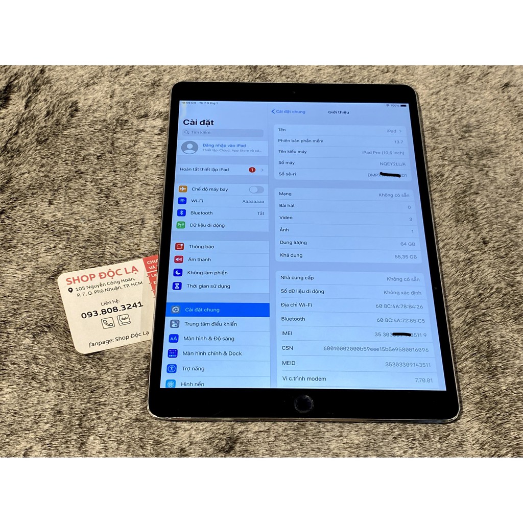 Máy tính bảng Apple iPad Pro 10.5 inch 64GB 4G bản KVT + MDM | BigBuy360 - bigbuy360.vn