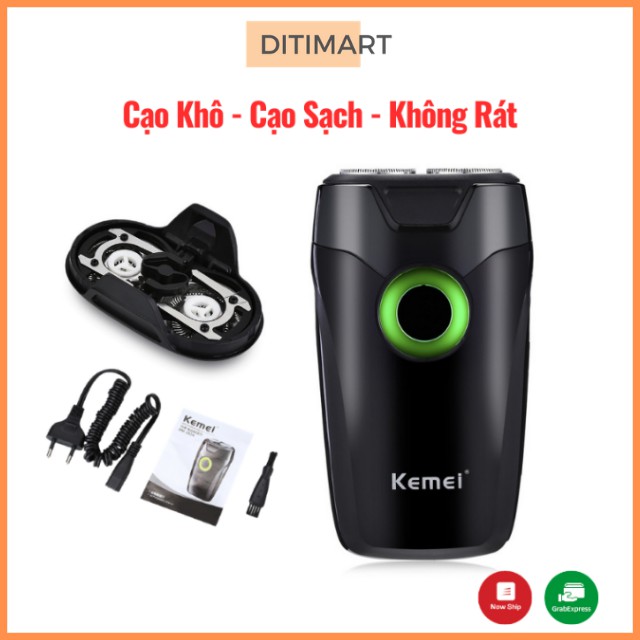 [Cạo Sạch Không Rát] Máy Cạo Râu Đa Năng Kemei 202A May Cao Rau Nam Khô 2 Lưỡi Mài Lưỡi Tự Động Cạo Sát Không Đau Rát