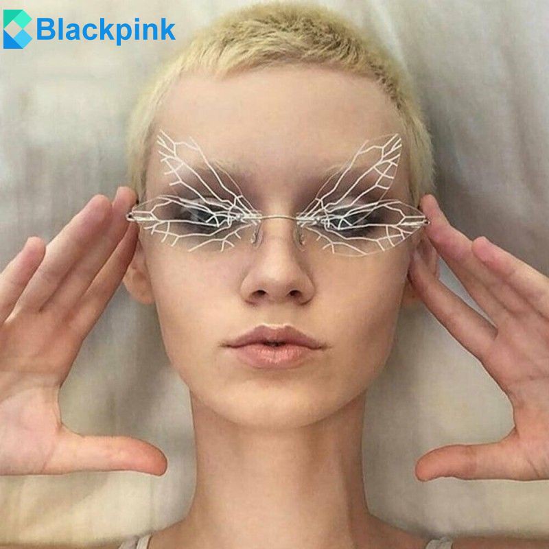 Uv400 Frameless Sunglasses Trendy Dragonfly Wings For Men And Women blackpink