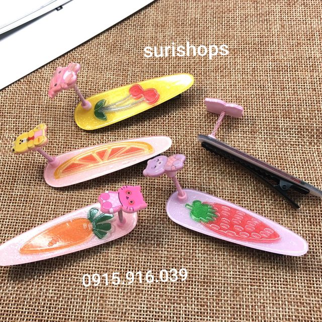 Kẹp tóc lò xo trái cây xinh xinh