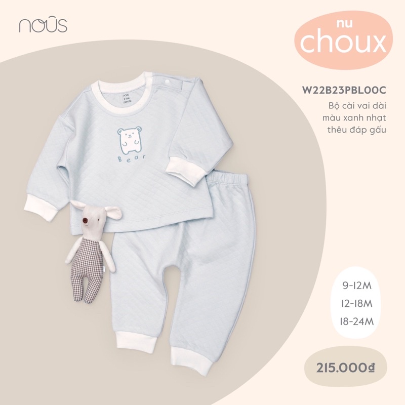NOUS -Bộ dài tay cho bé trai/bé gái từ 9m -3y