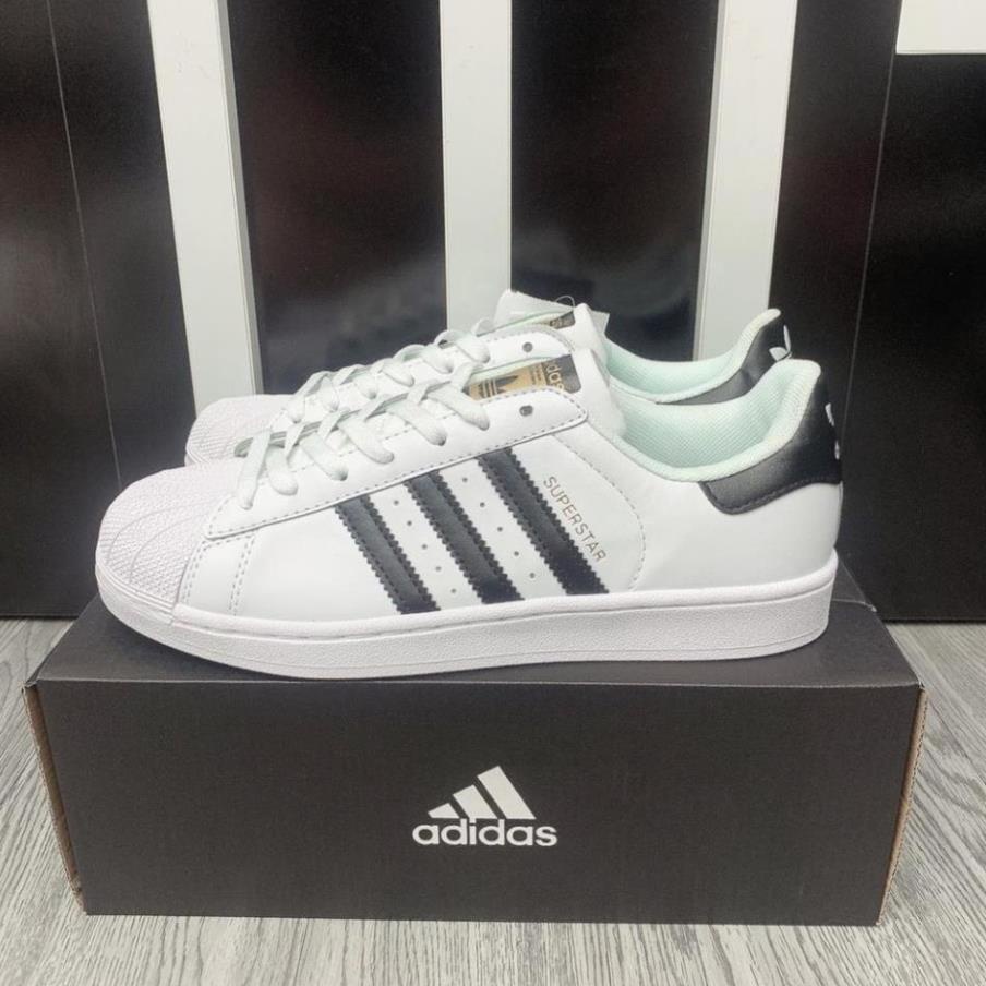 giày superstar mũi sò màu trắng sọc đen, giày thể thao nam nữ adidas mũi sò vip da thật, ảnh thật, full size 76